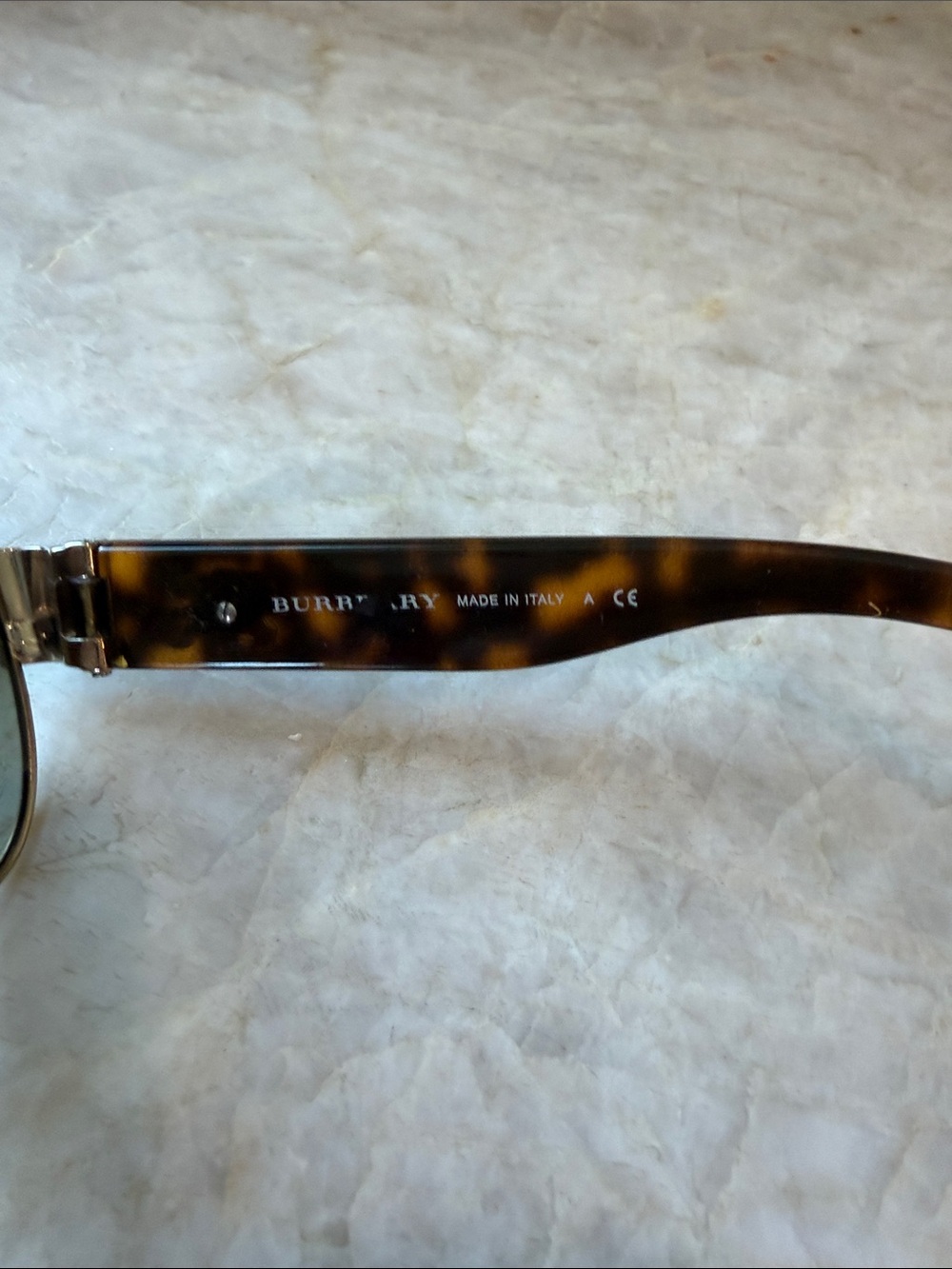 Burberry Gold Frame Sunglasses with Black Lenses - Picture 5 of 6